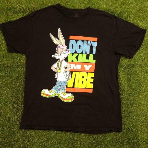 Don’t Kill My Vibe’ Bugs Bunny Graphic Tee - Picture 1 of 4